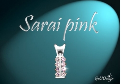 Sarai pink - přívěsek stříbřený